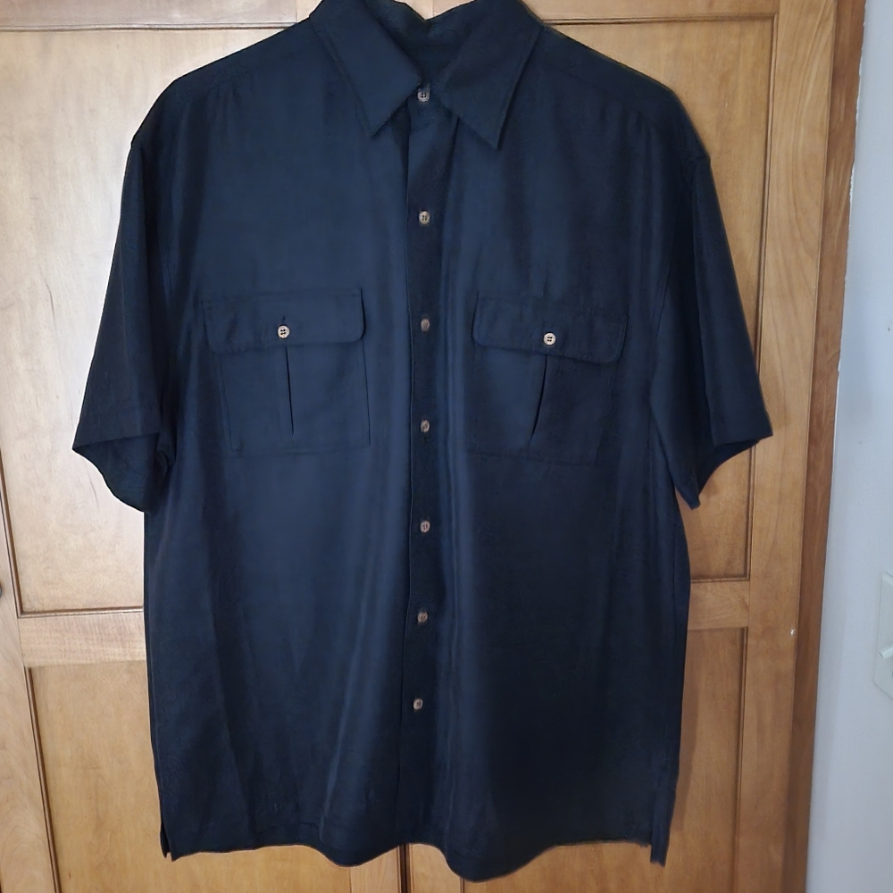Men's  Havana Jack's Cafe Black Short Sleeve  Button-Up Shirt